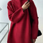 Scarlett™ - Röd enfärgad tröja med hög hals